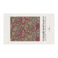 Decorative tea towel with floral pattern and 'William Morris & Co' branding on a white background
