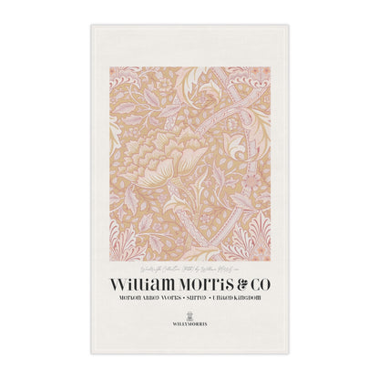 Kitchen Tea Towel designed by William Morris & Co in a orange floral pattern called Windrush Collection (Path) - Art Print on a Tea Towel