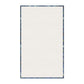 Rectangular towel with a blue border on a white background