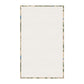 A kitchen tea towel with a William Morris & Co floral pattern featuring blue irises, birds, and a beige background.