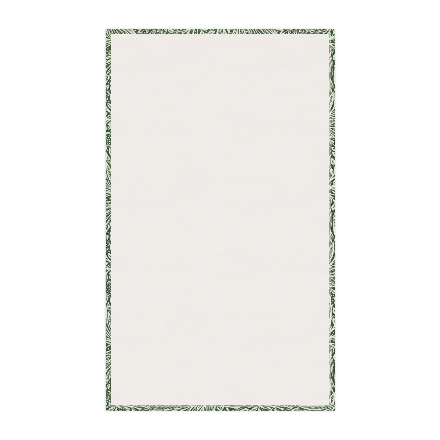 A kitchen tea towel with a green floral pattern inspired by William Morris & Co - Marigold Collection.