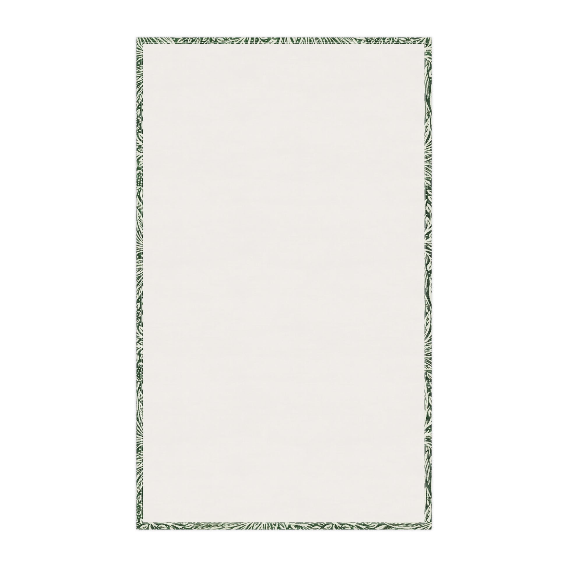 A kitchen tea towel with a green floral pattern inspired by William Morris & Co - Marigold Collection.