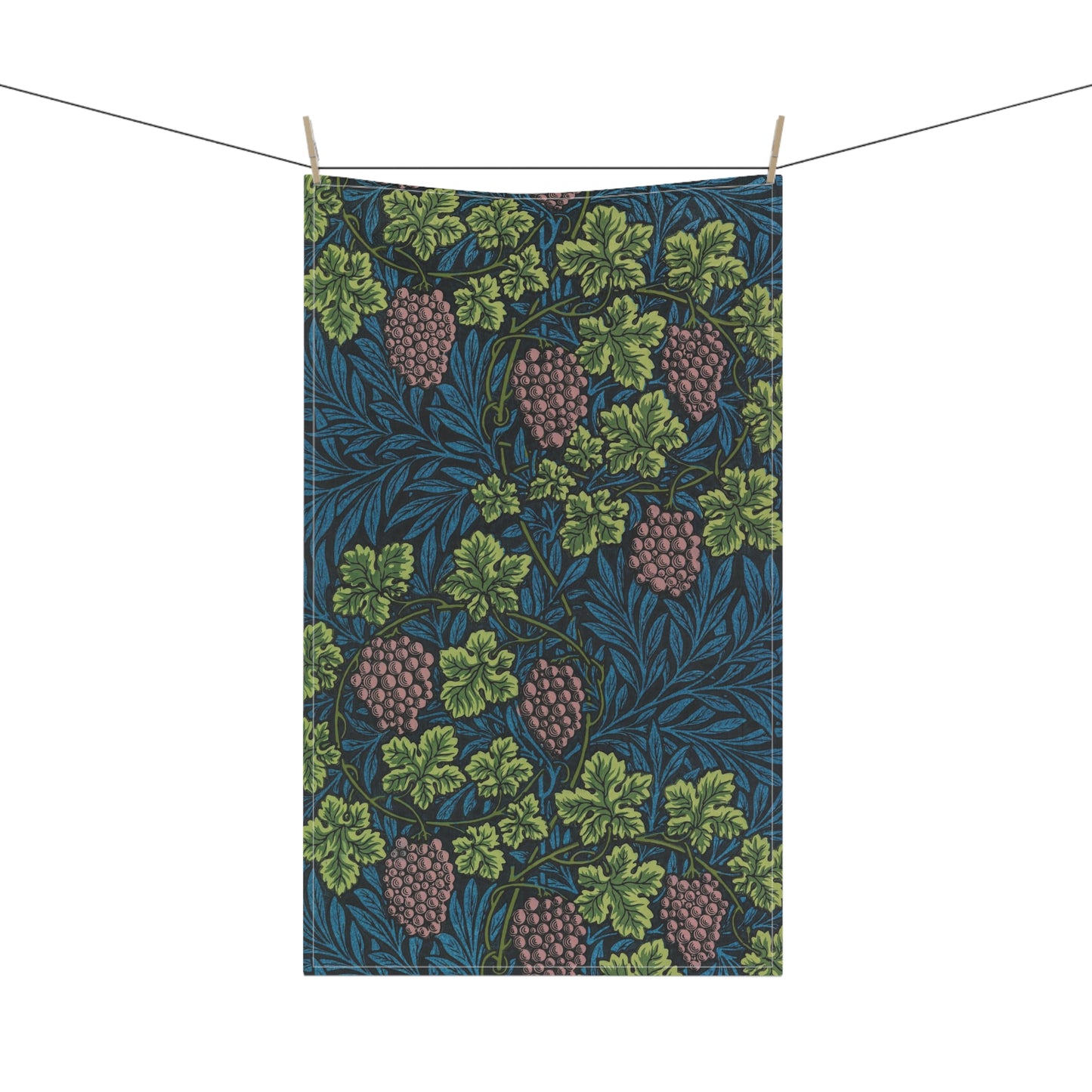 Kitchen Tea Towel in an Arts & Crafts floral pattern from William Morris & Co called Vine Collection