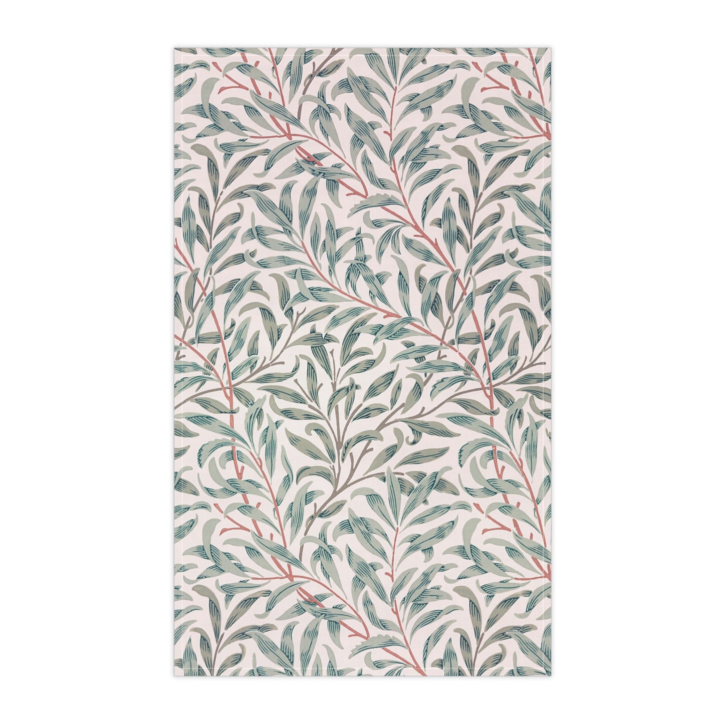 Tea towel with leaf pattern on a white background