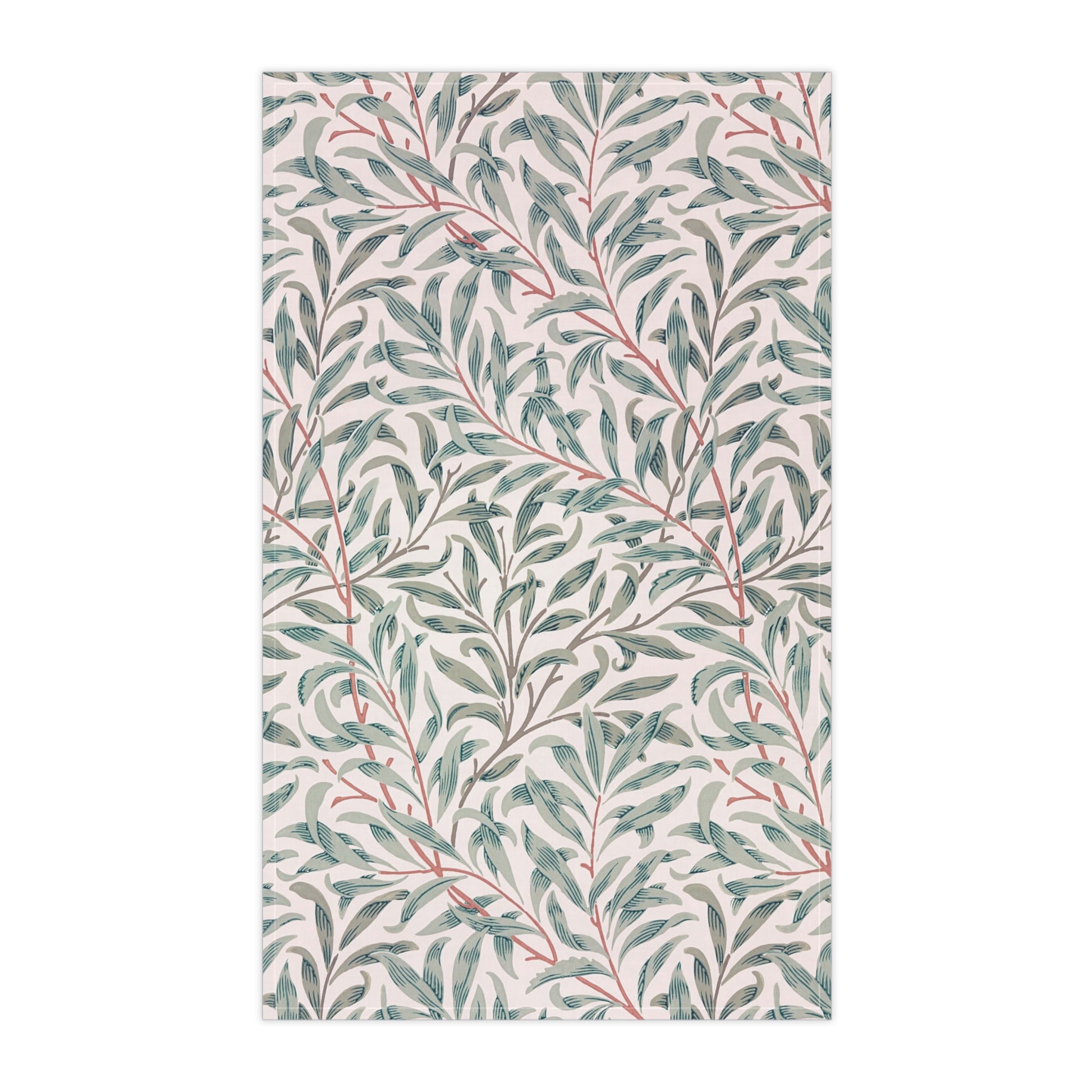 Tea towel with leaf pattern on a white background