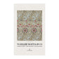 Decorative tea towel with floral pattern and 'William Morris & Co' branding on a white background