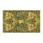Decorative floral William Morris & Co pattern with yellow flowers and green leaves on a dark background