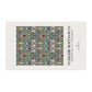 Kitchen Tea Towel designed by William Morris & Co in a red, green, blue and white floral pattern called Snakeshead Collection - Art Print on a Tea Towel