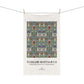 Kitchen Tea Towel designed by William Morris & Co in a red, green, blue and white floral pattern called Snakeshead Collection - Art Print on a Tea Towel