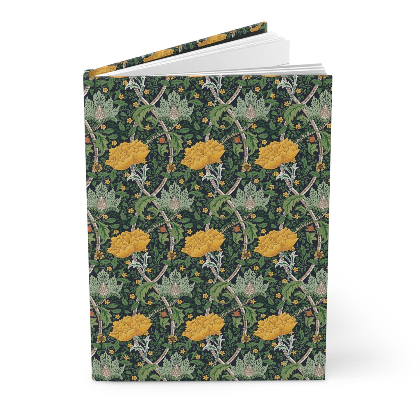 Notebook with a floral pattern on a white background
