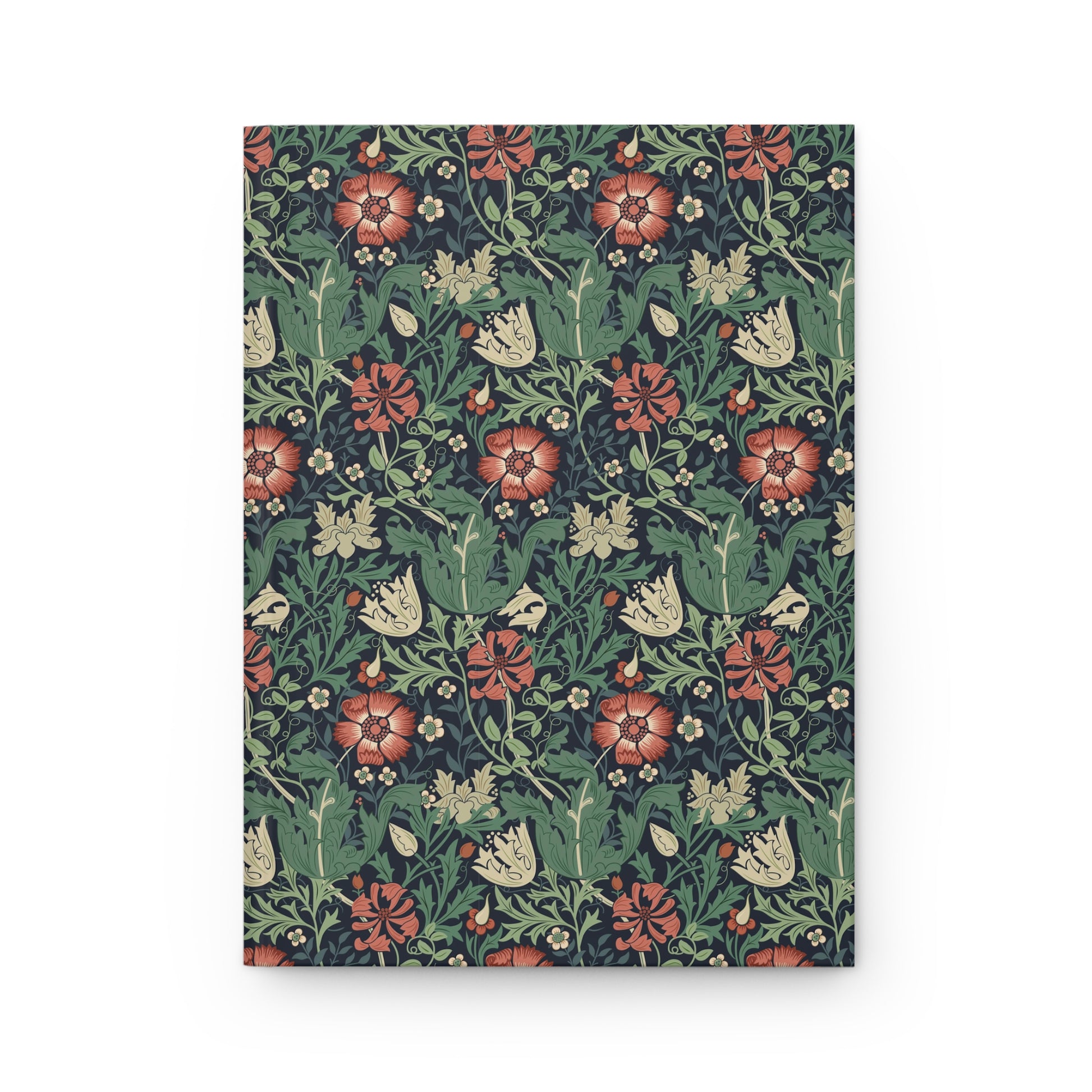 Floral patterned notebook cover on a white background