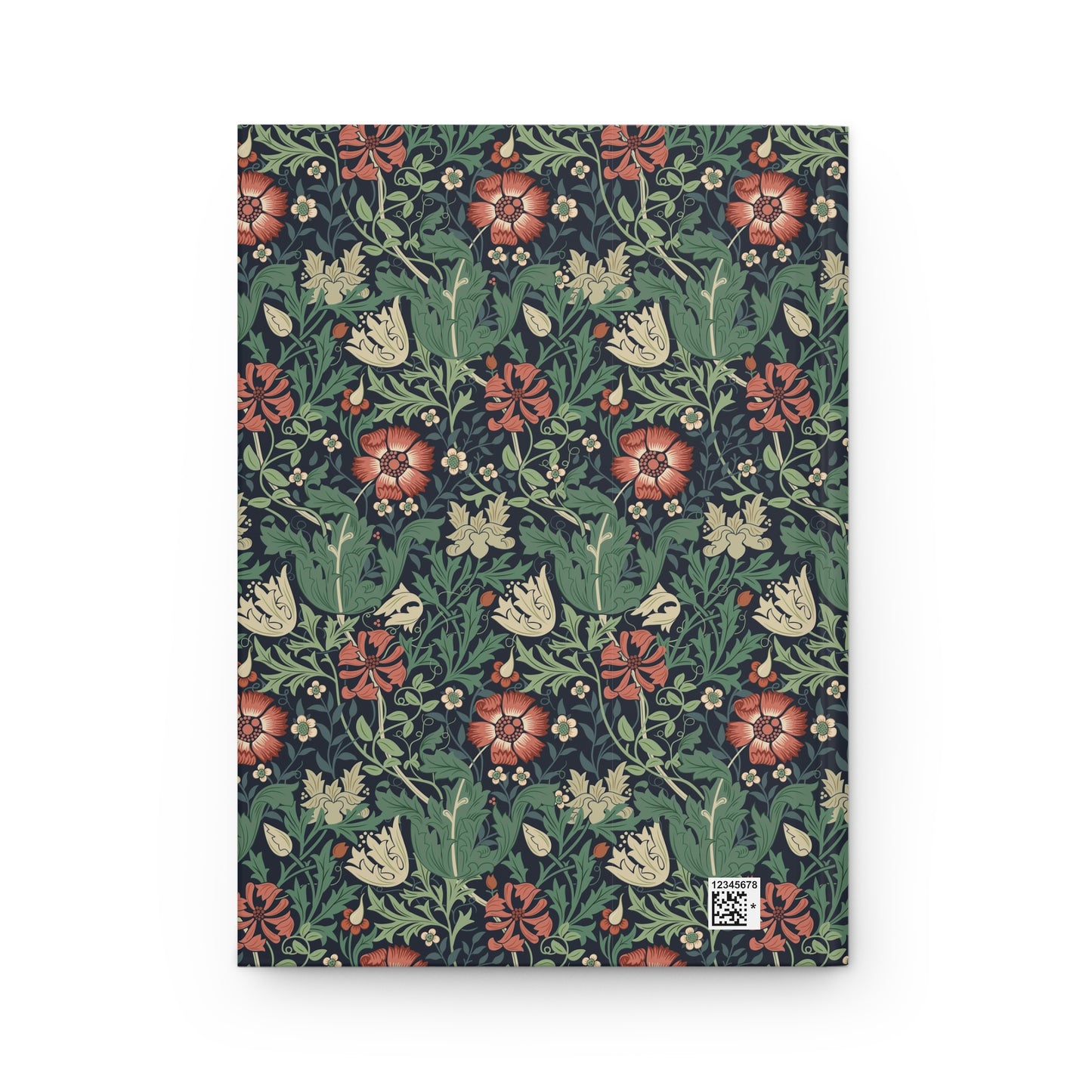 Floral William Morris & Co patterned notebook cover on a white background