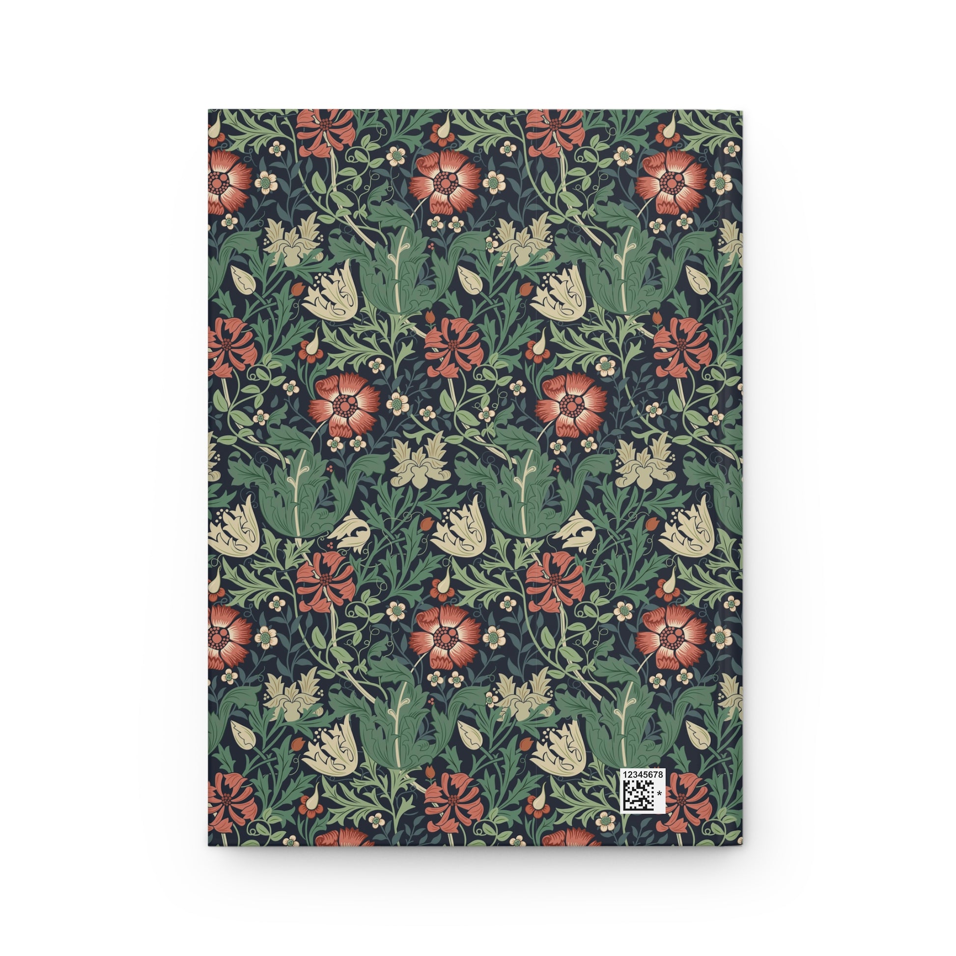 Floral William Morris & Co patterned notebook cover on a white background