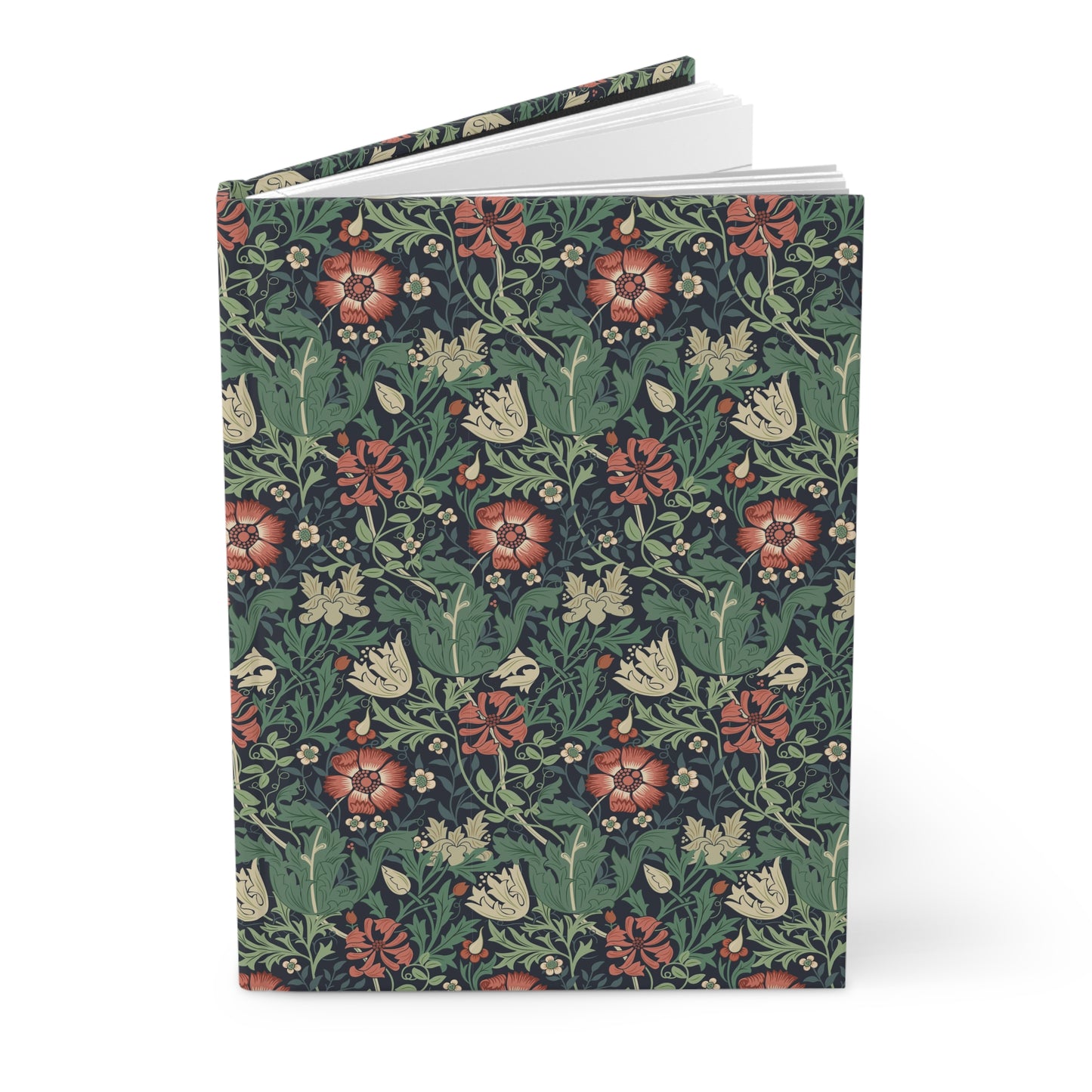 Floral patterned notebook on a white background