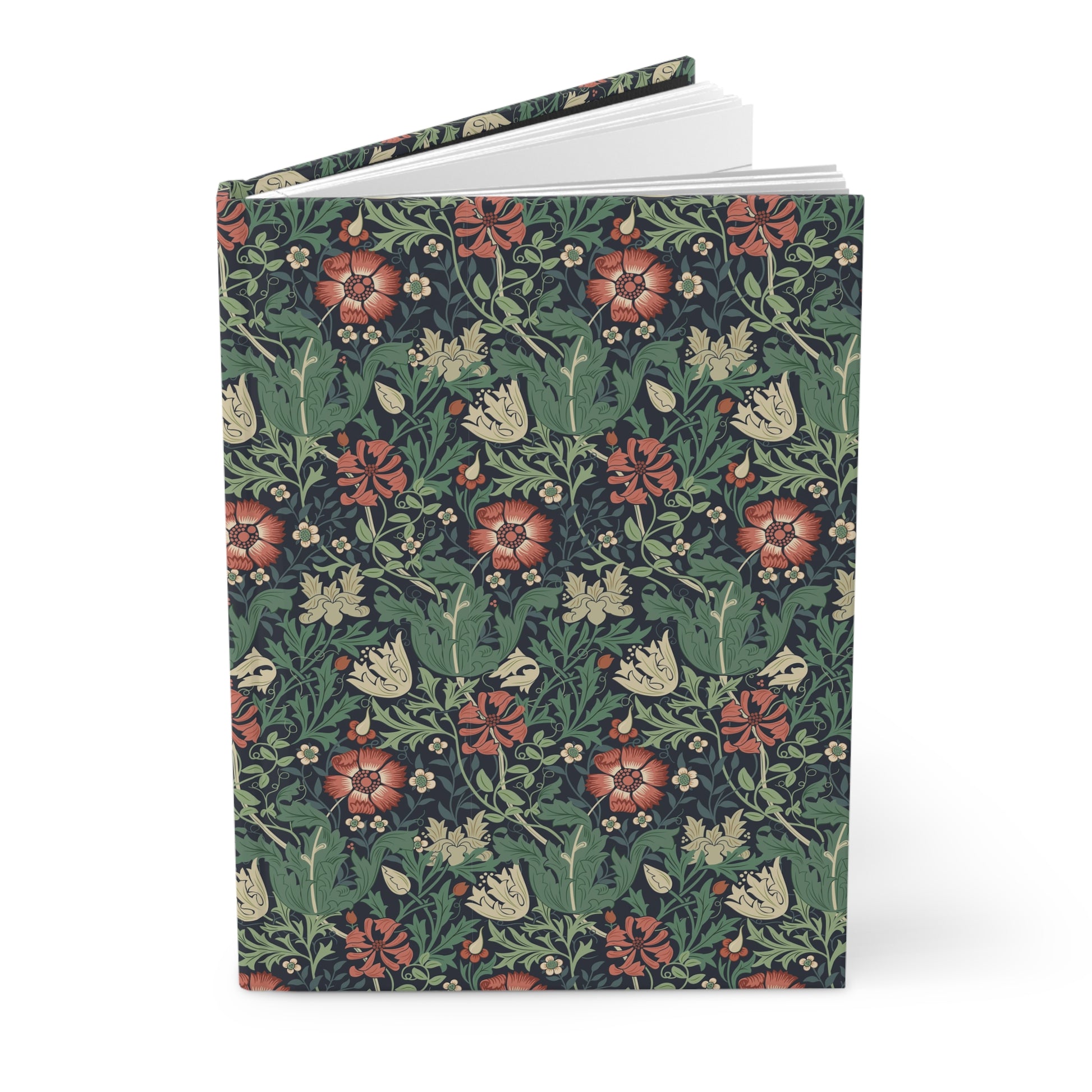 Floral patterned notebook on a white background