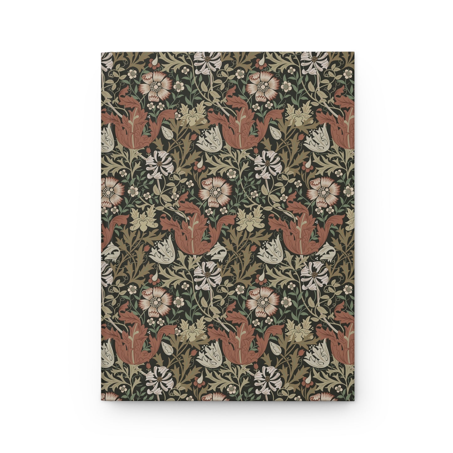 Floral patterned notebook cover on a white background