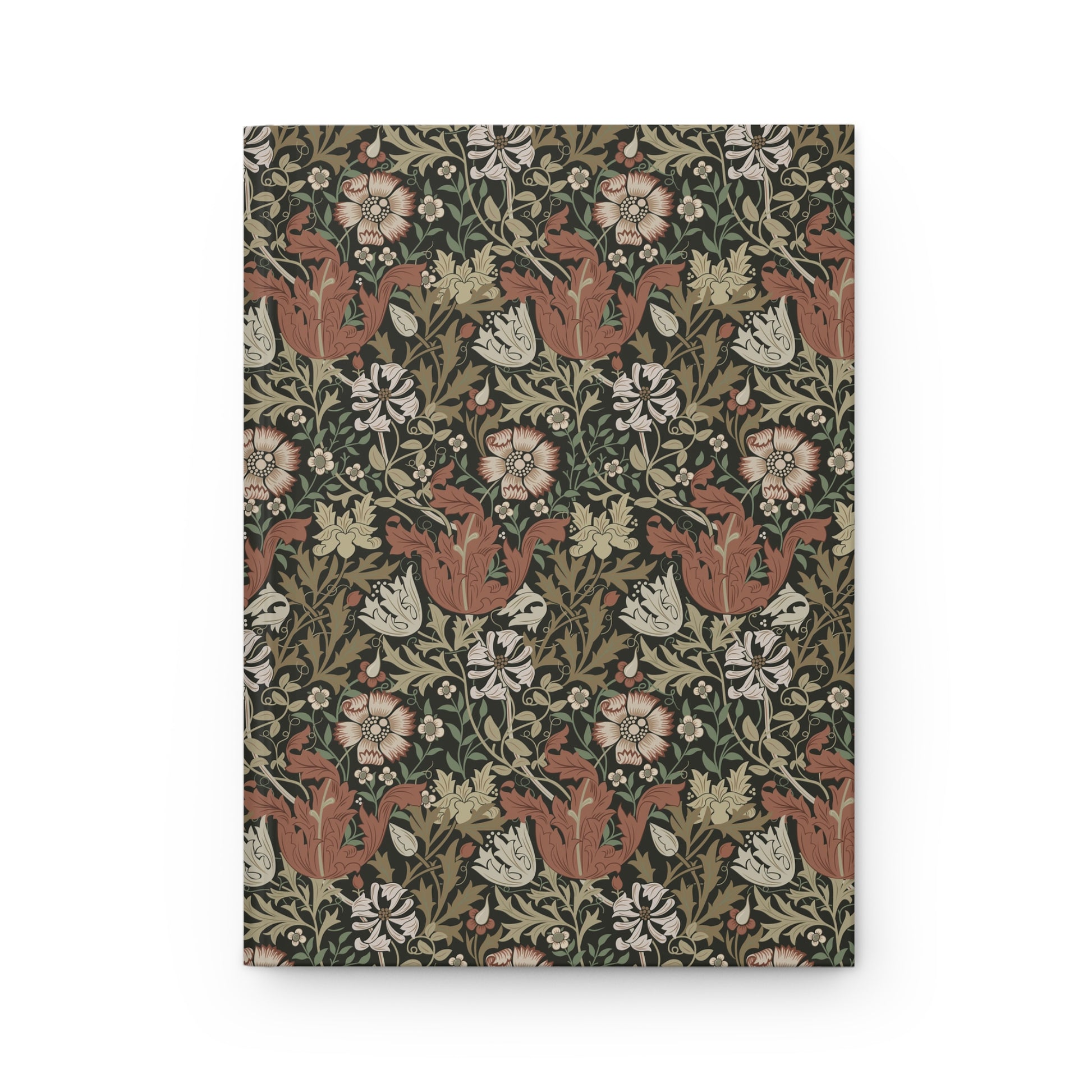 Floral patterned notebook cover on a white background