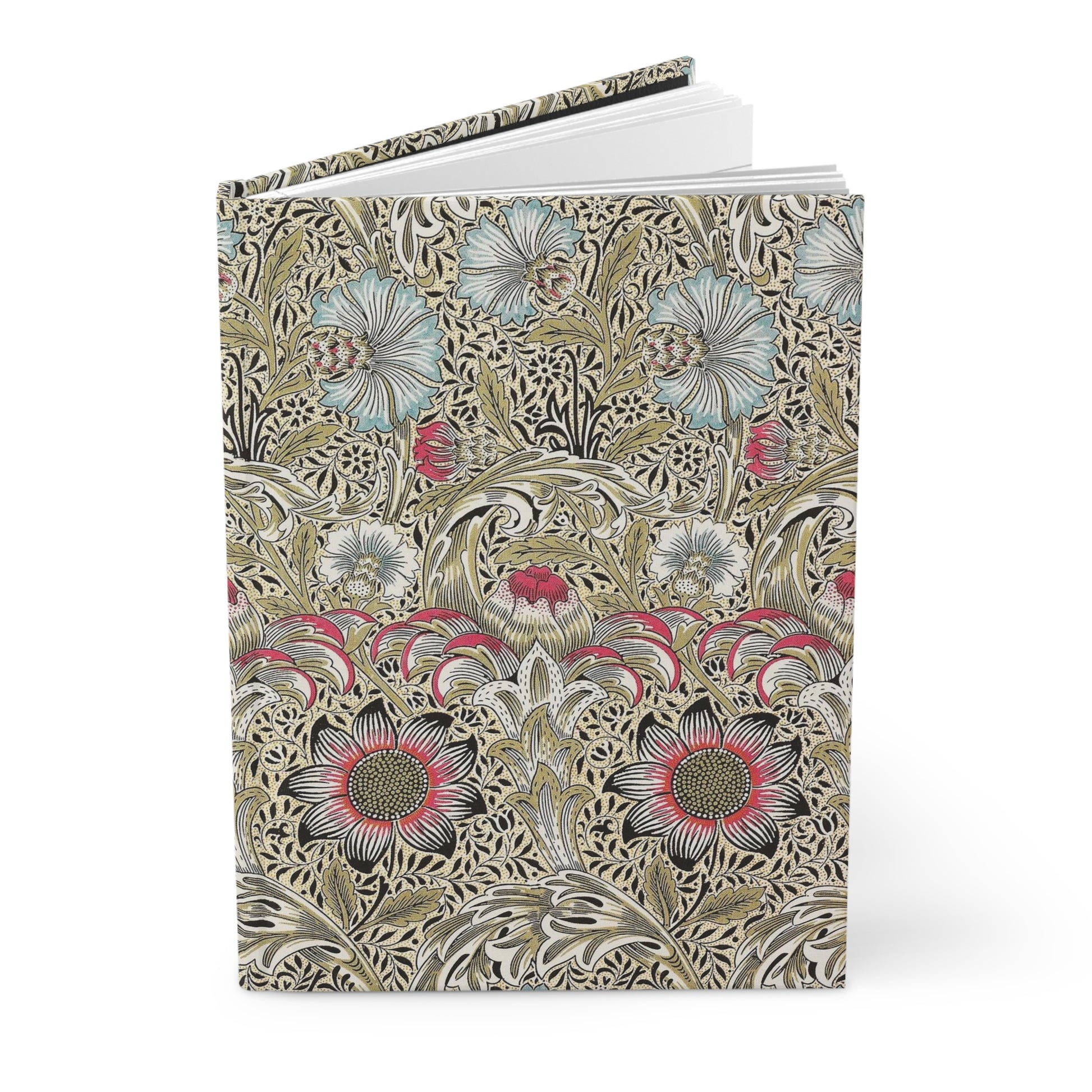 Floral patterned notebook on a white background