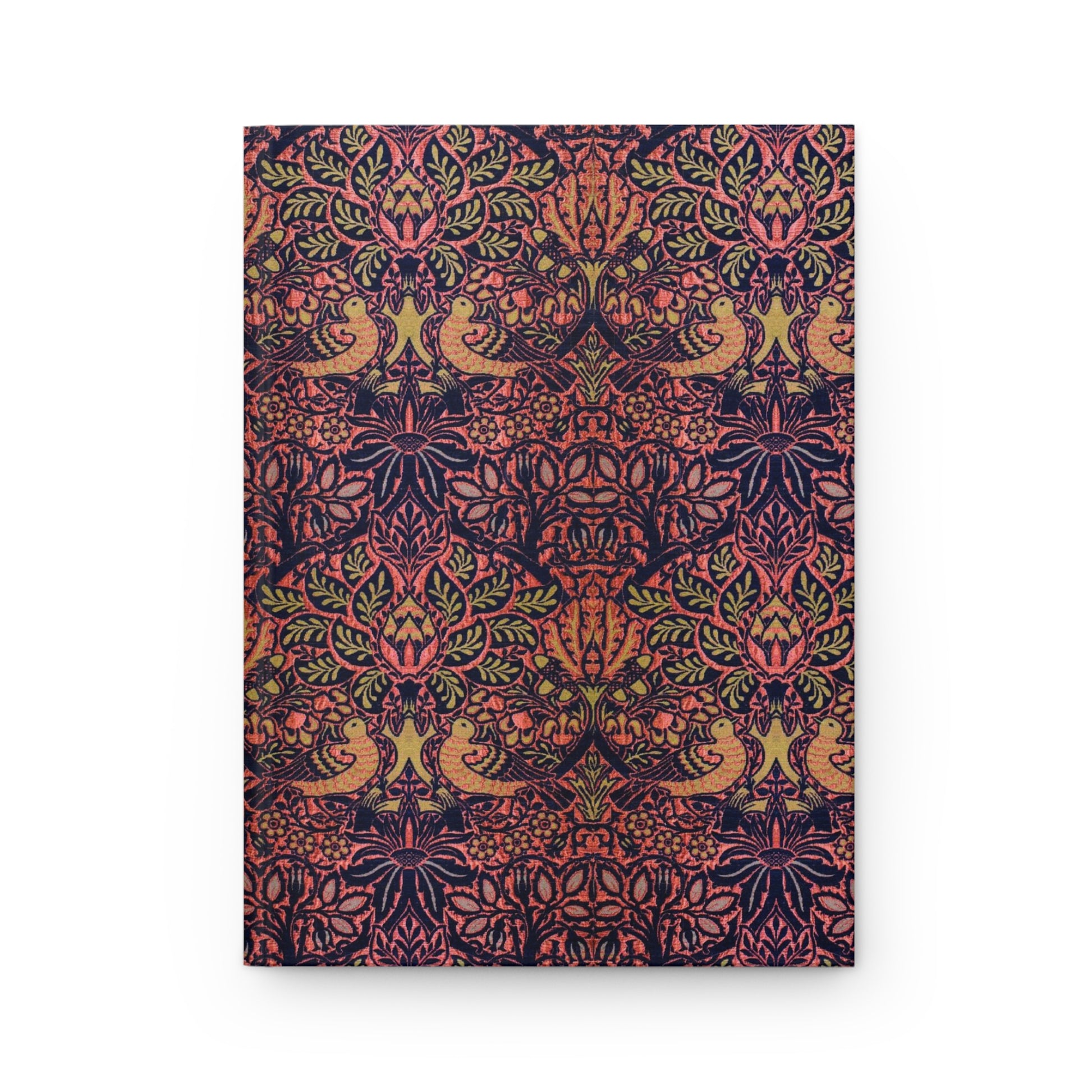Notebook with a colorful, intricate pattern on a white background