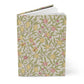 Notebook with a floral and fruit pattern on a white background
