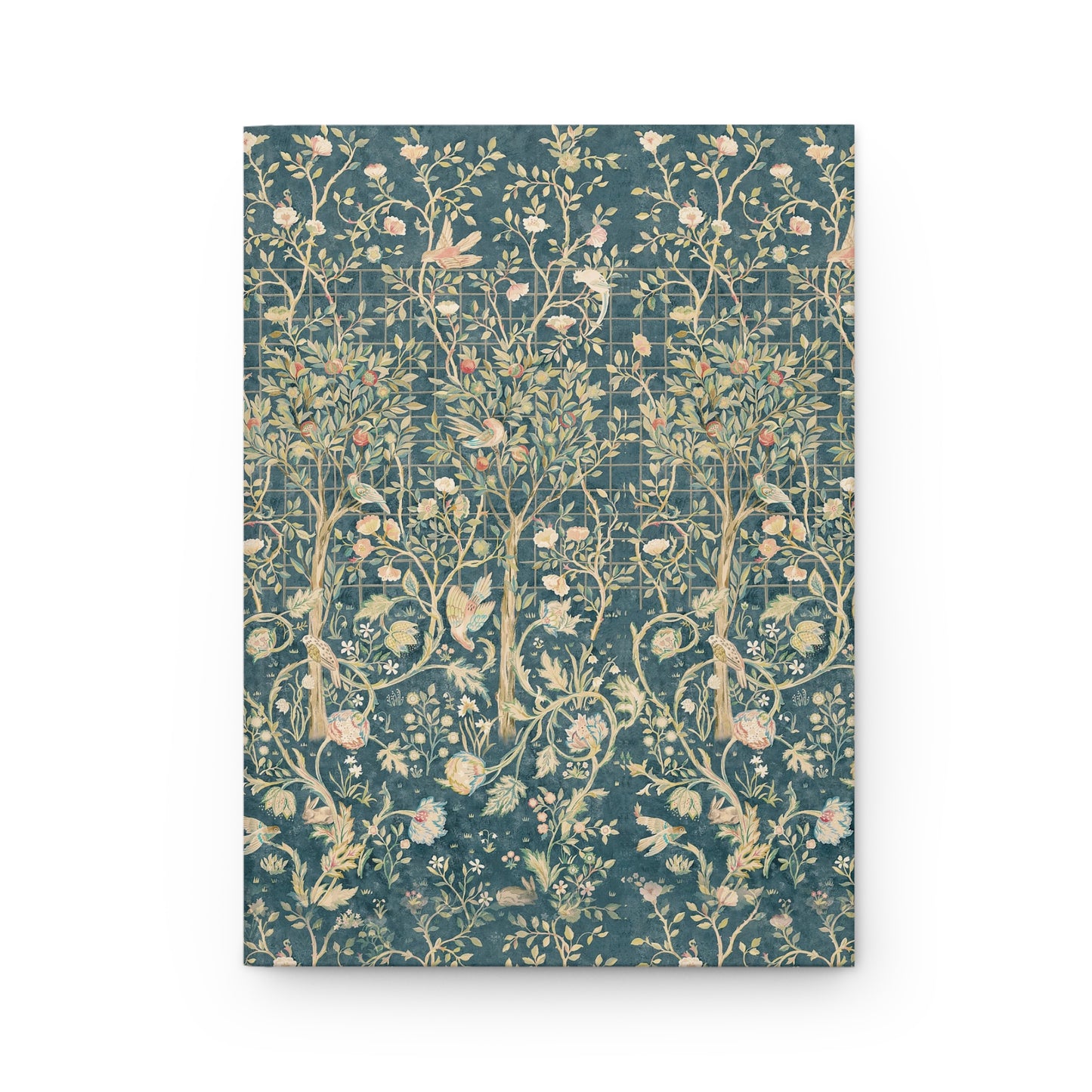 Floral patterned notebook cover on a white background