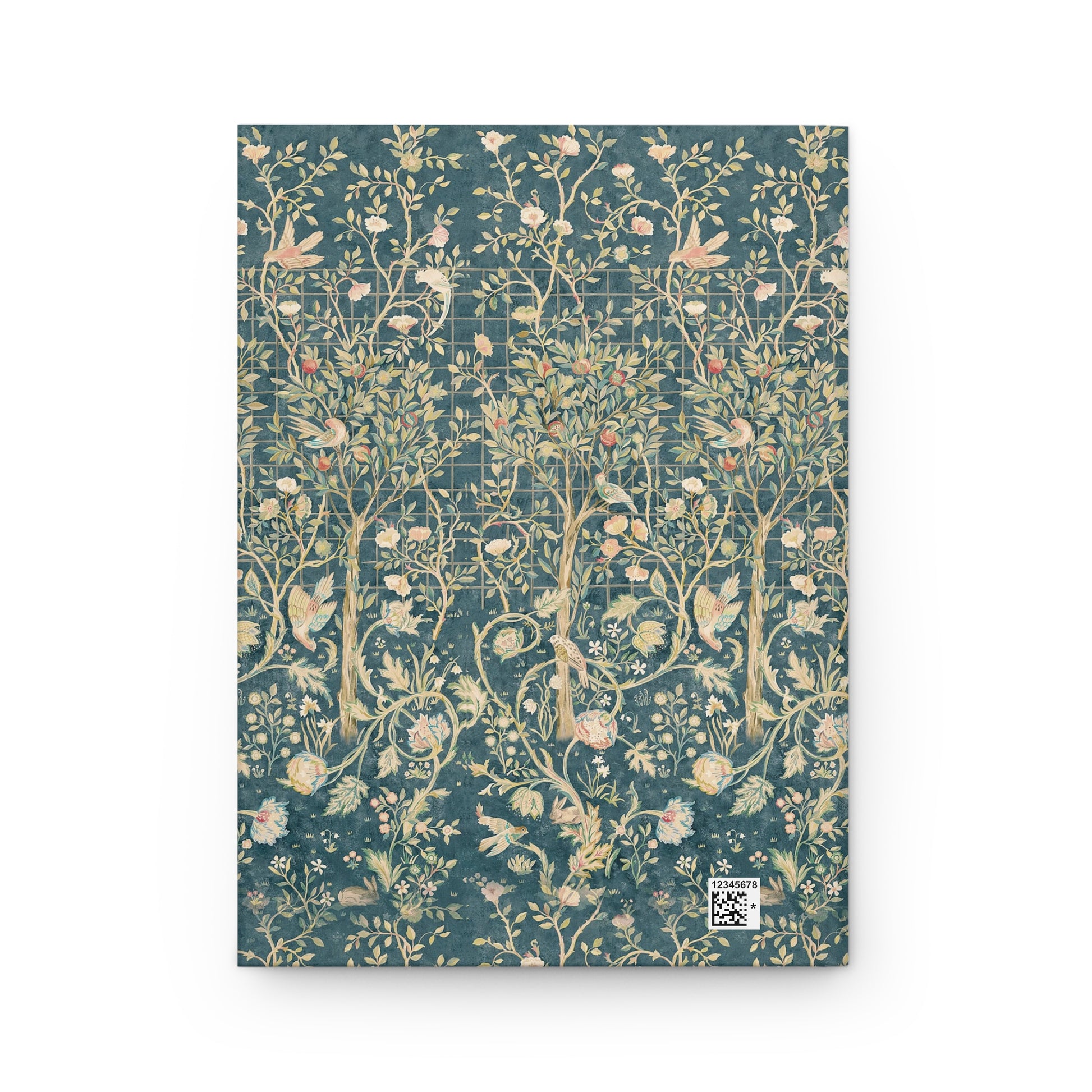 Floral patterned notebook on a white background