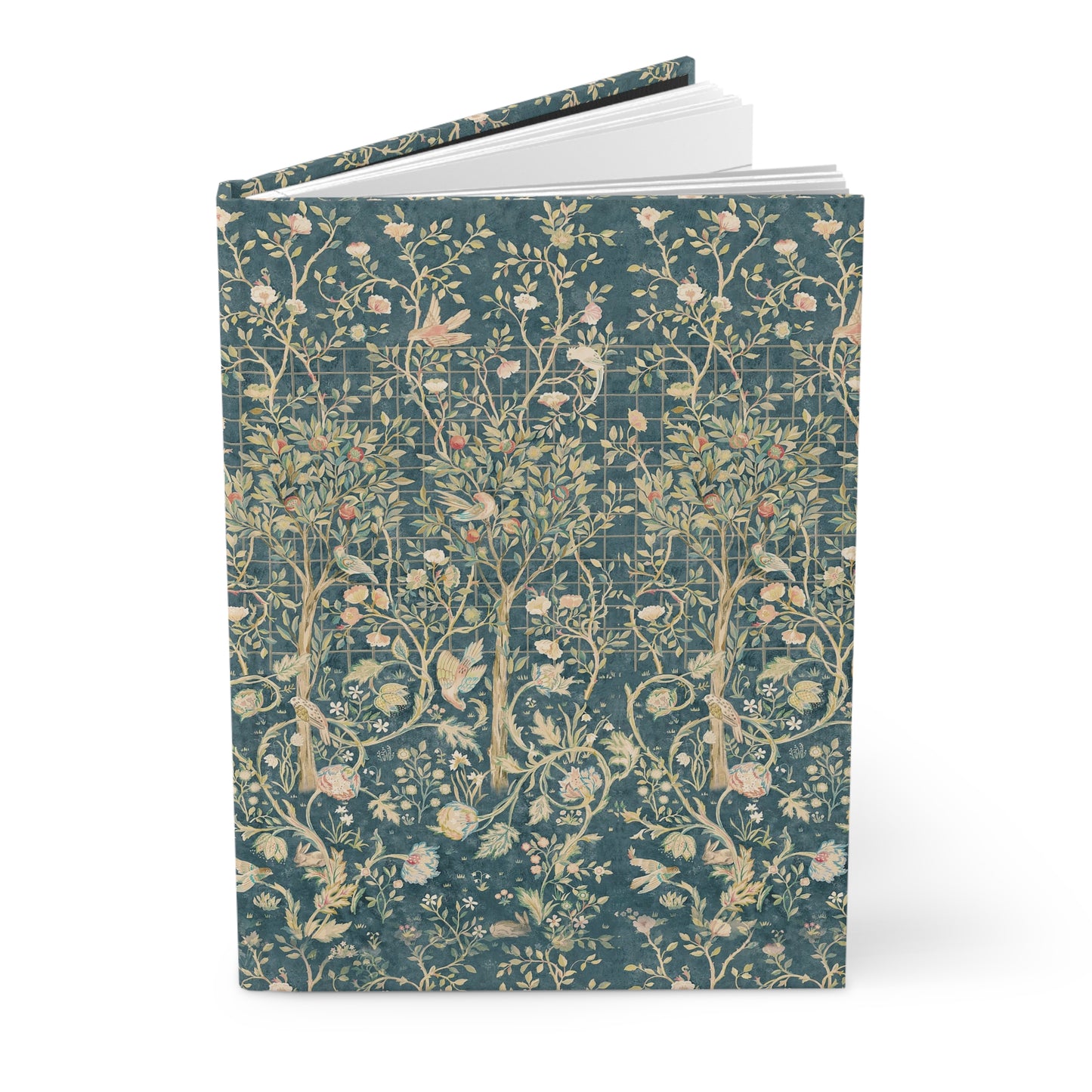 Notebook with floral pattern on a white background