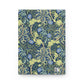 Notebook with William Morris & Co floral pattern on a white background