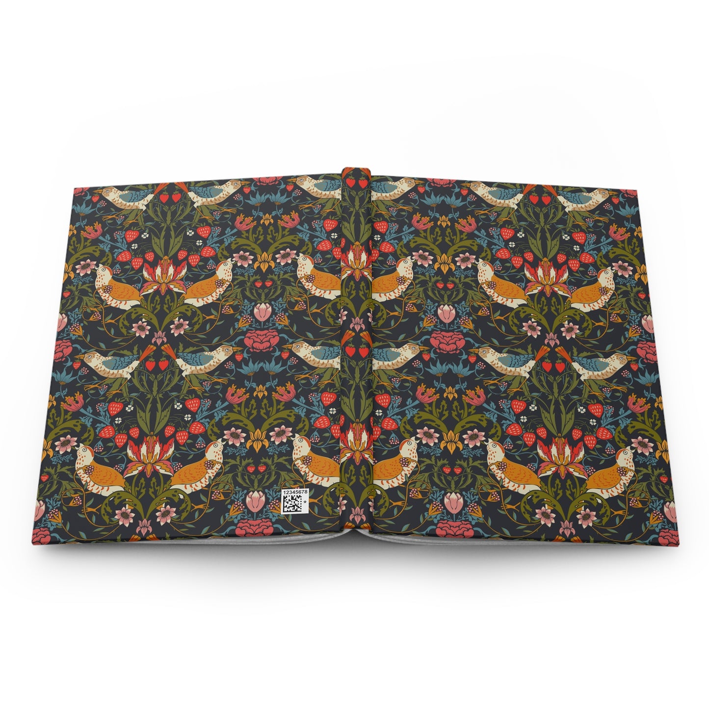 Floral and bird patterned product on a white background