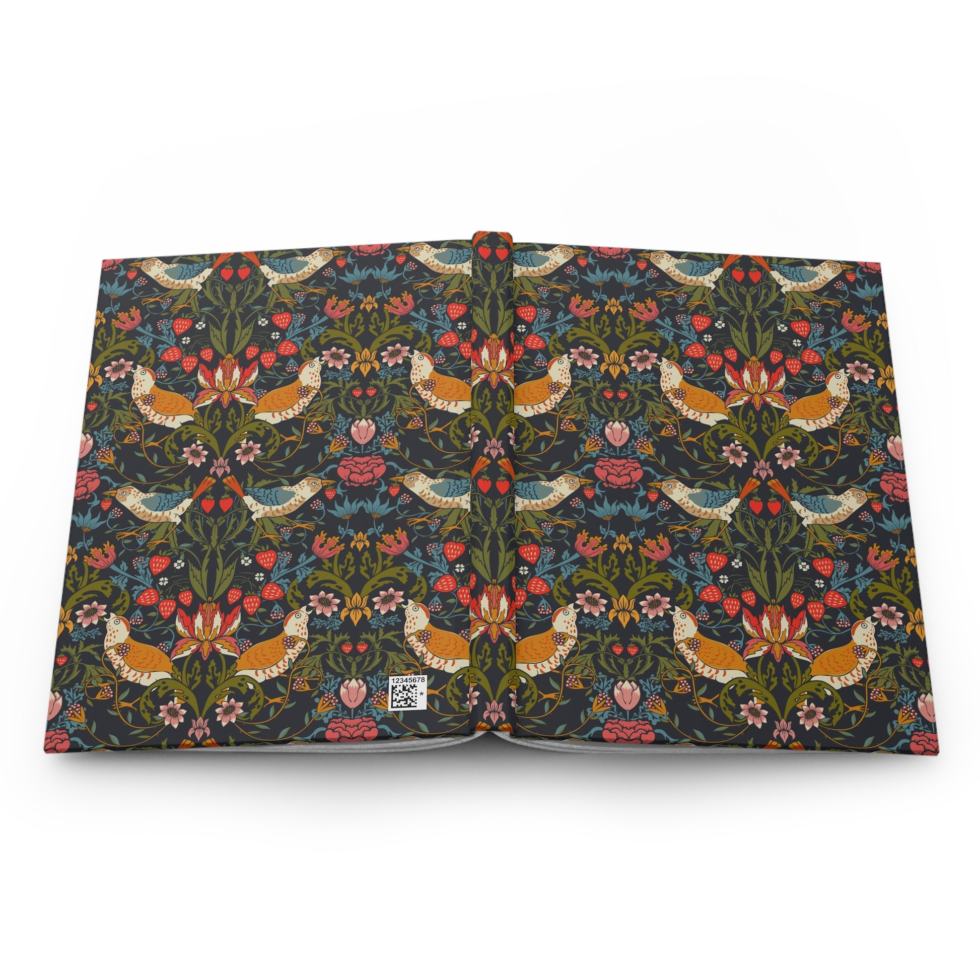 Floral and bird patterned product on a white background