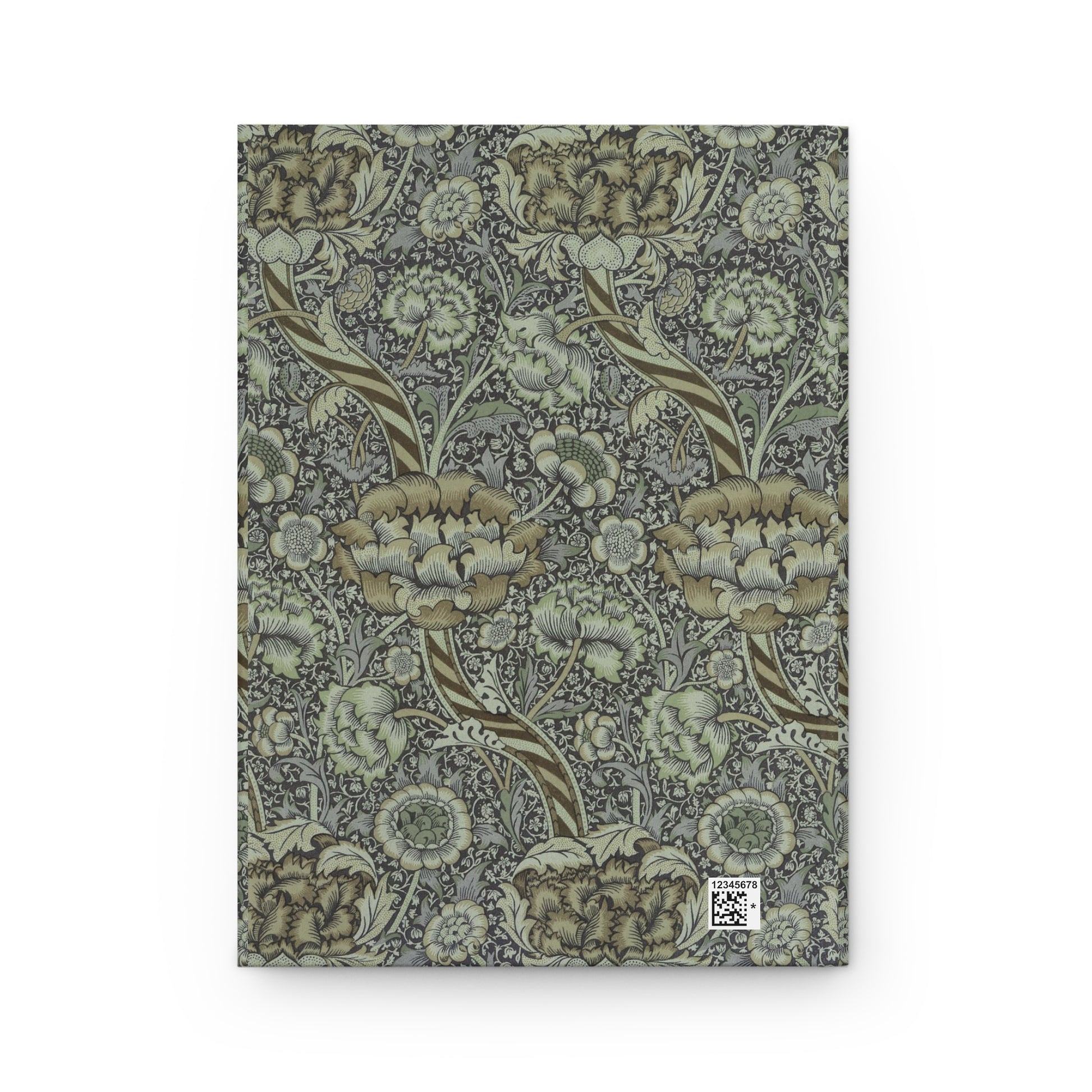 Floral patterned notebook with a visible brand logo on a white background