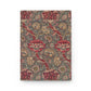 Floral patterned notebook with red and pink flowers on a beige background
