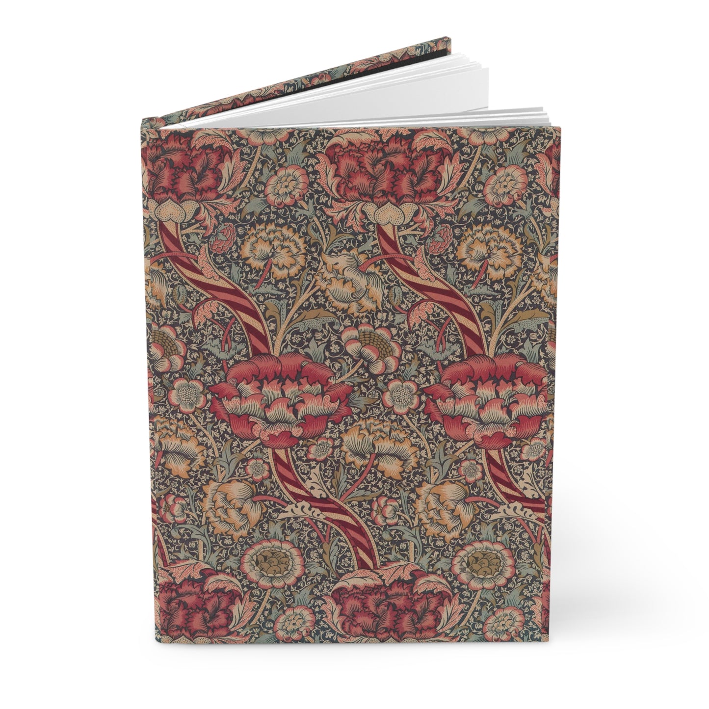Notebook with floral pattern on a white background