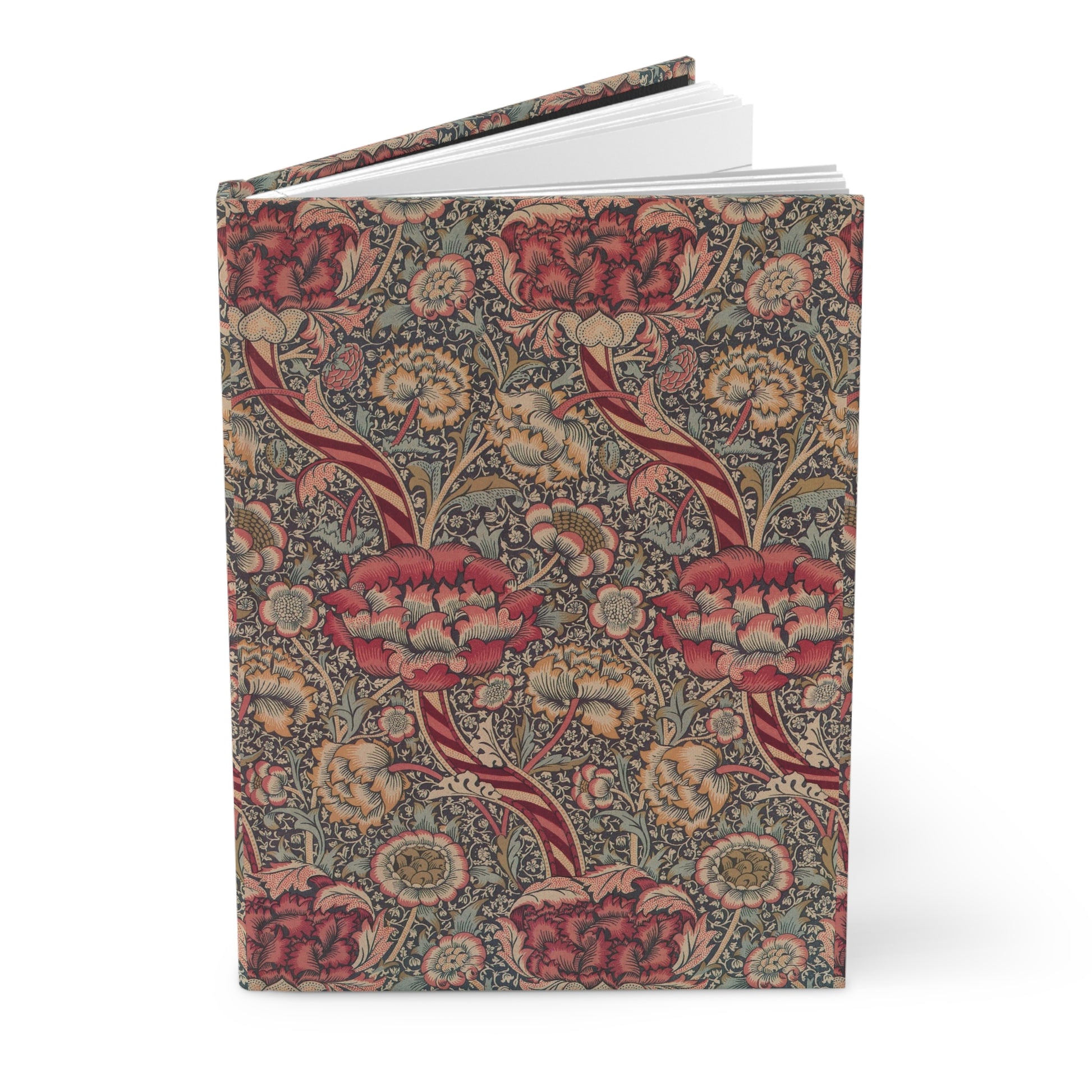 Notebook with floral pattern on a white background