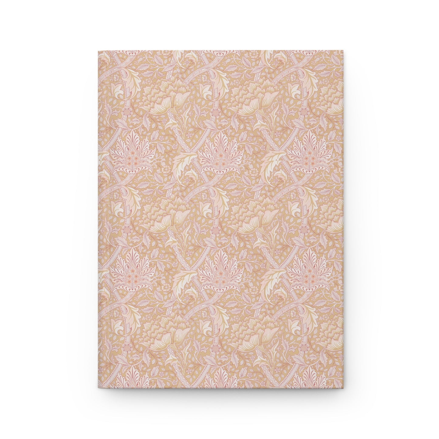 Beige patterned notebook on a white background