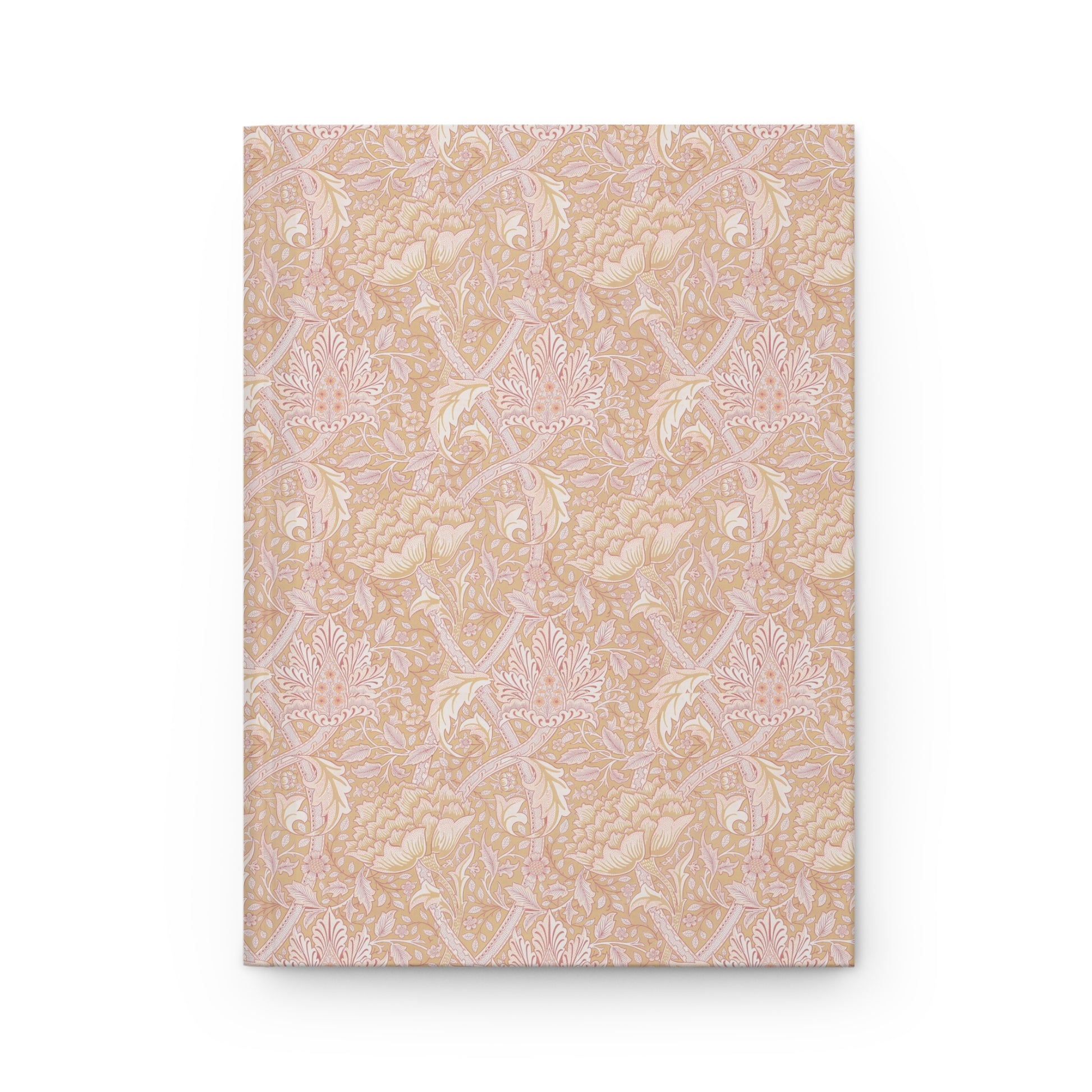 Beige patterned notebook on a white background