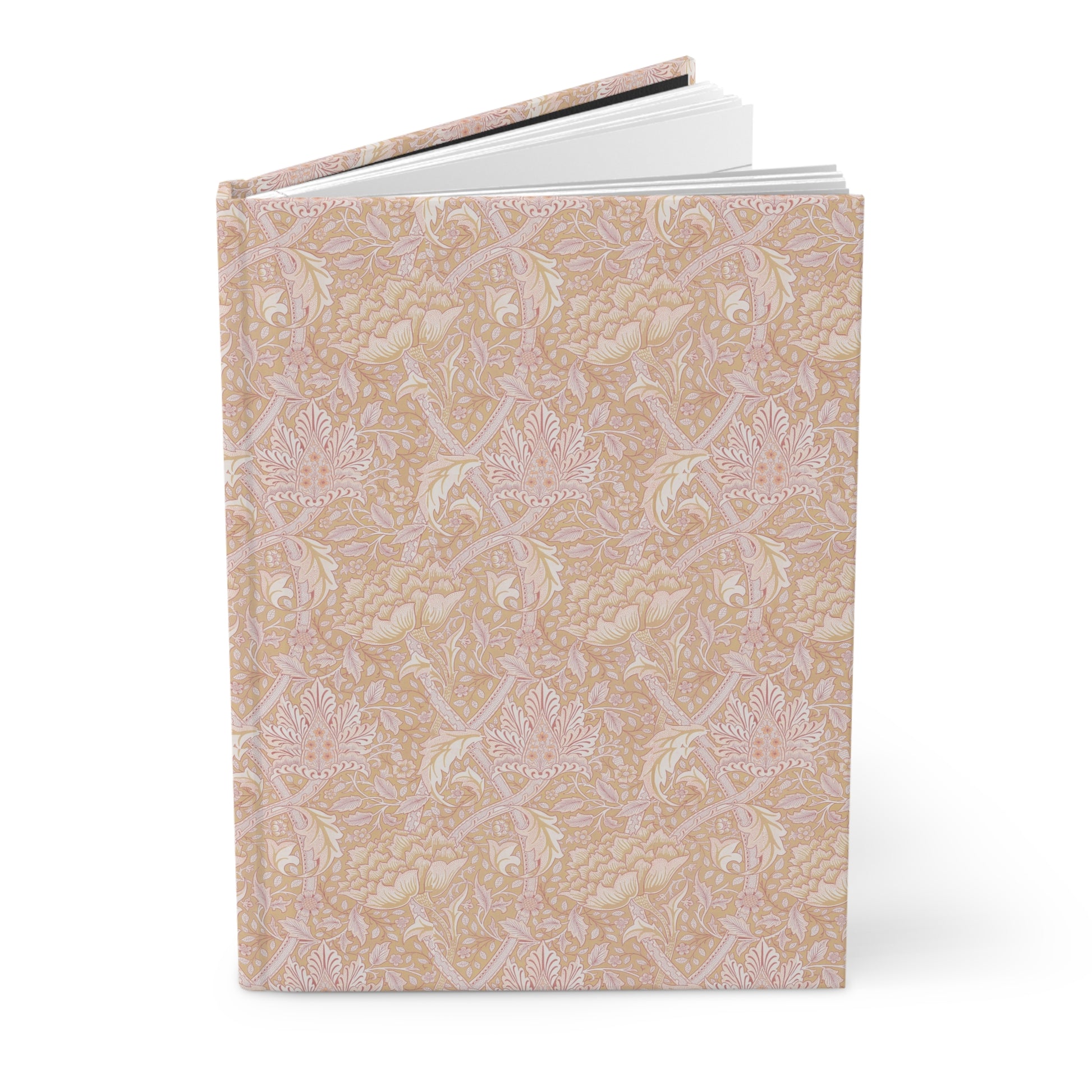 Patterned cottagecore notebook on a white background