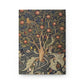 Notebook with a decorative cover featuring birds and fruit trees on a white background
