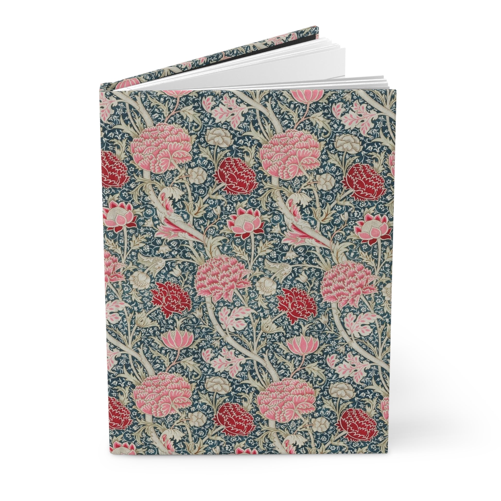 Floral patterned notebook on a white background
