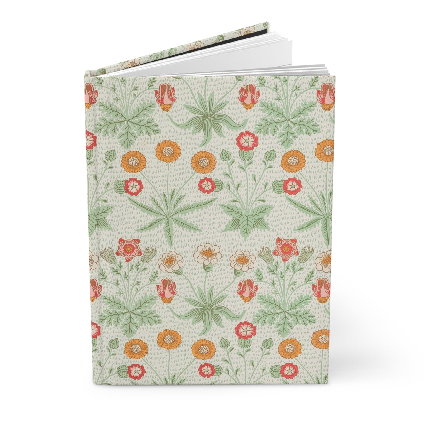 Floral patterned notebook on a white background
