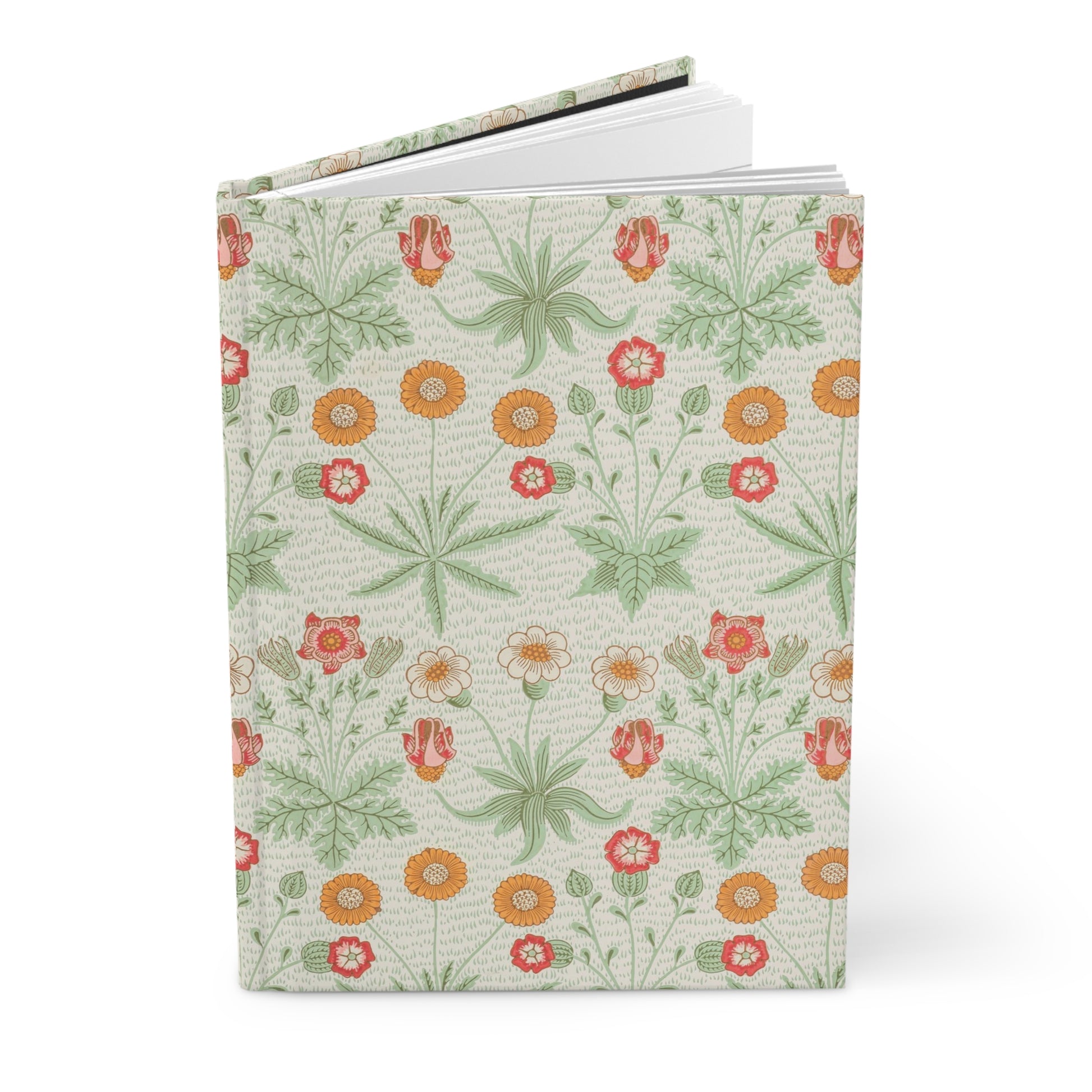 Floral patterned notebook on a white background