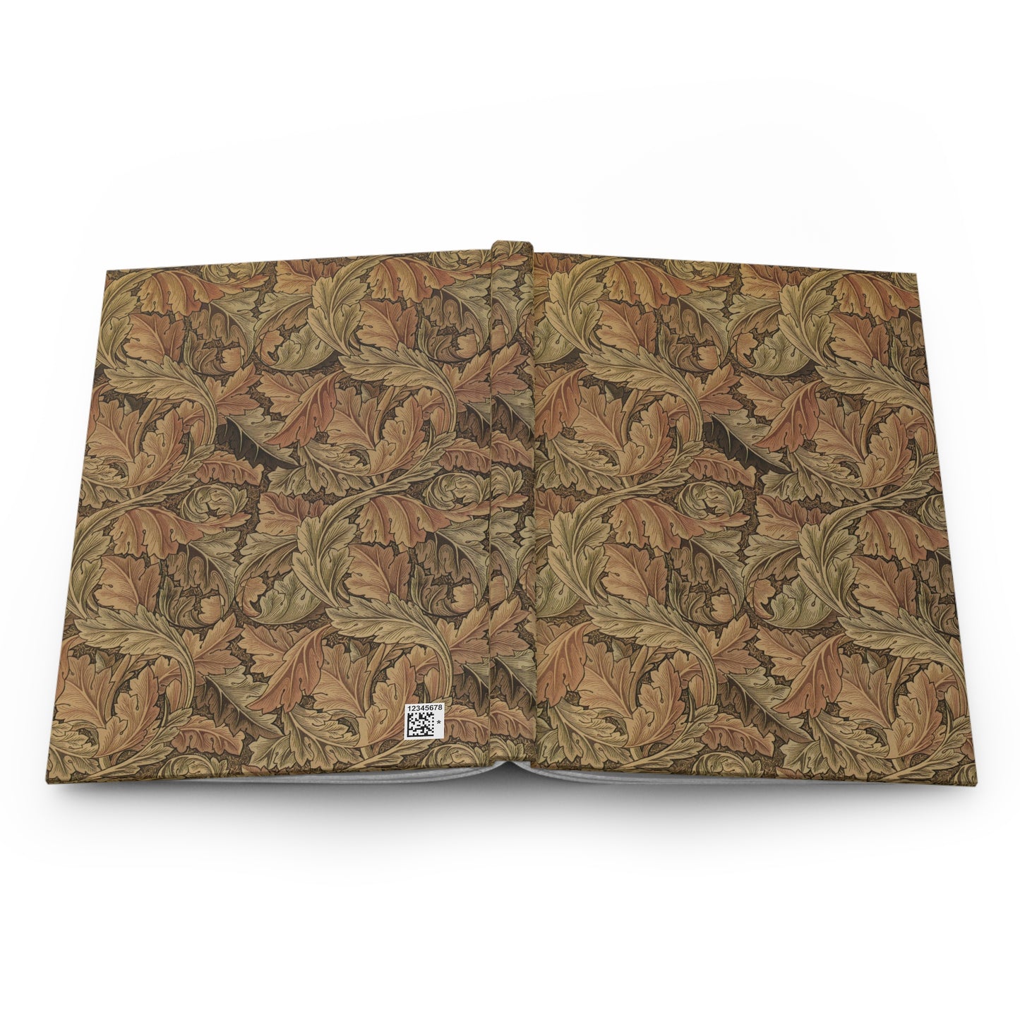 Open book with a floral pattern on a white background