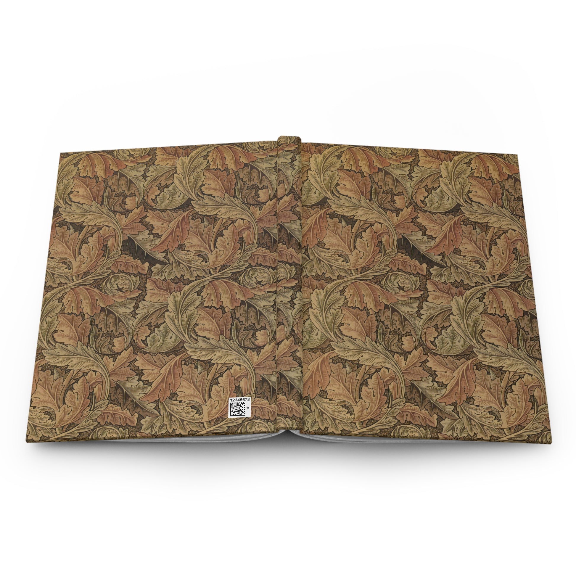 Open book with a floral pattern on a white background