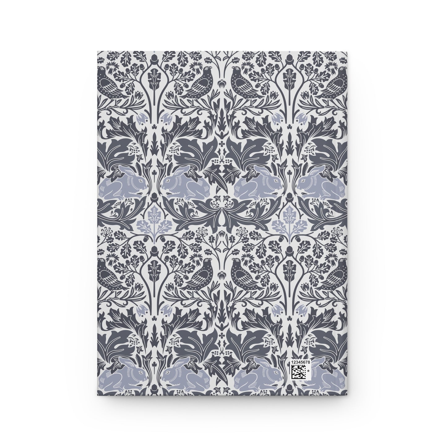 Notebook with a floral and bird pattern on a white background
