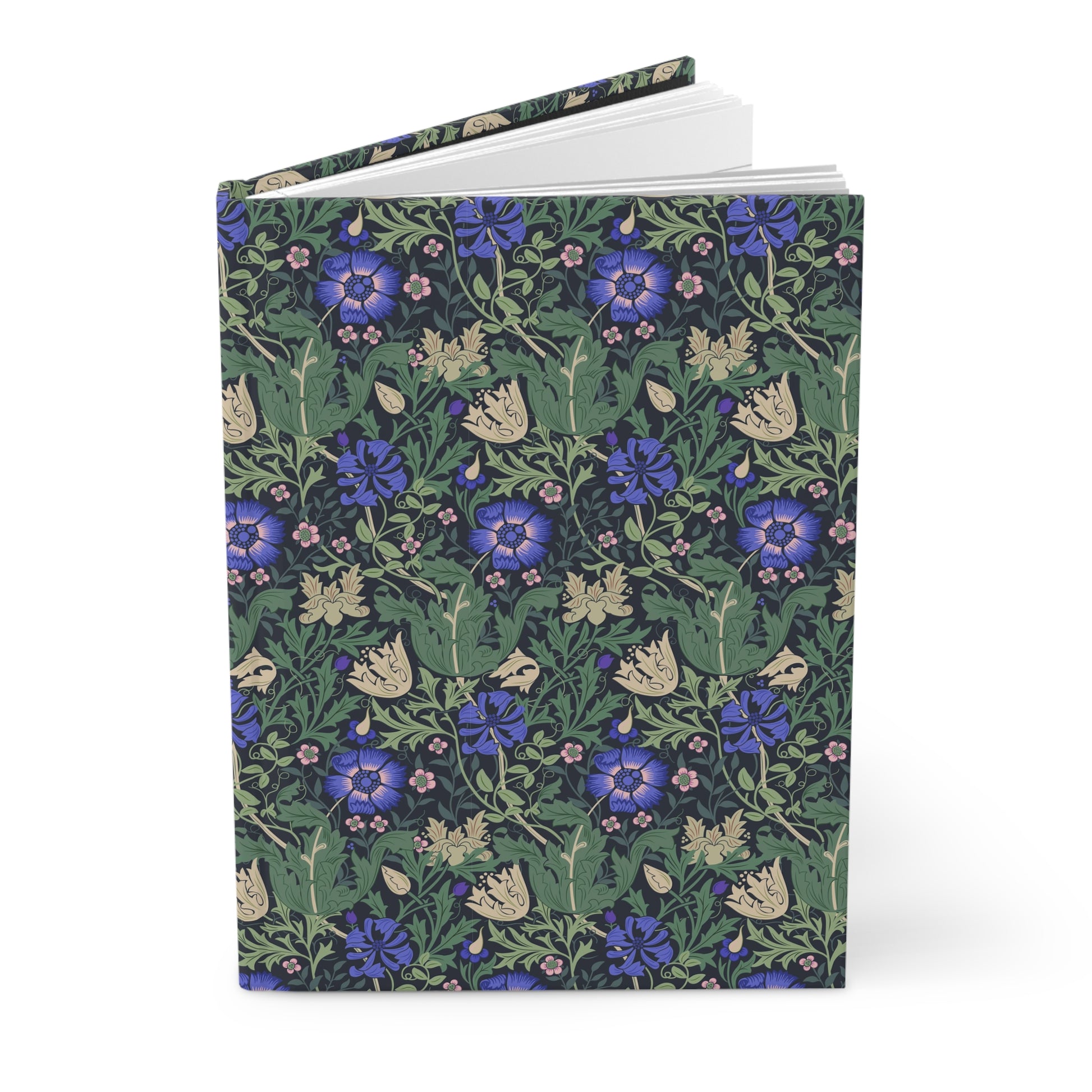 Notebook with floral pattern on a white background