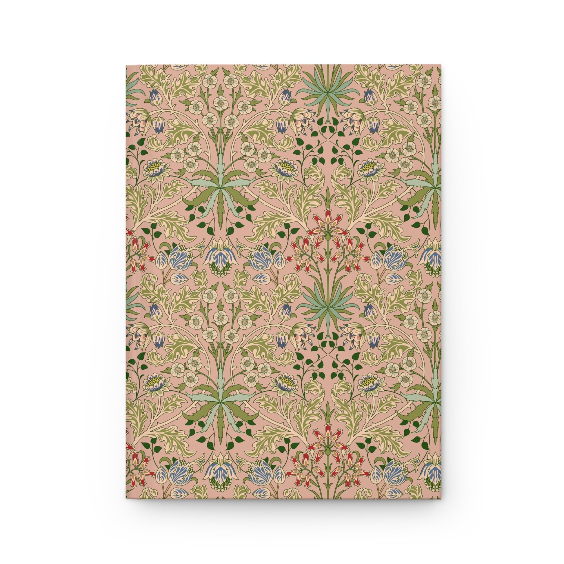 Notebook with a William Morris & Co floral pattern on a white background
