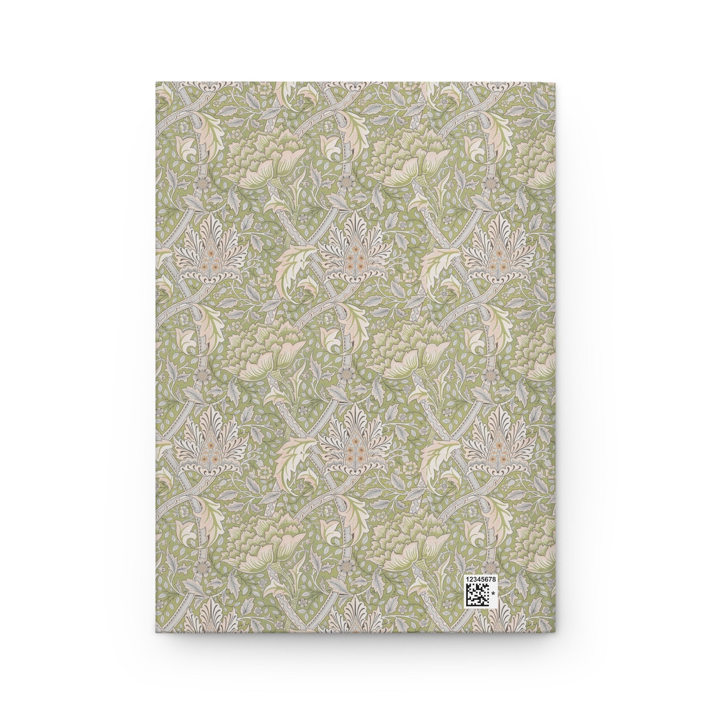 Notebook with a William Morris & Co floral pattern on a white background