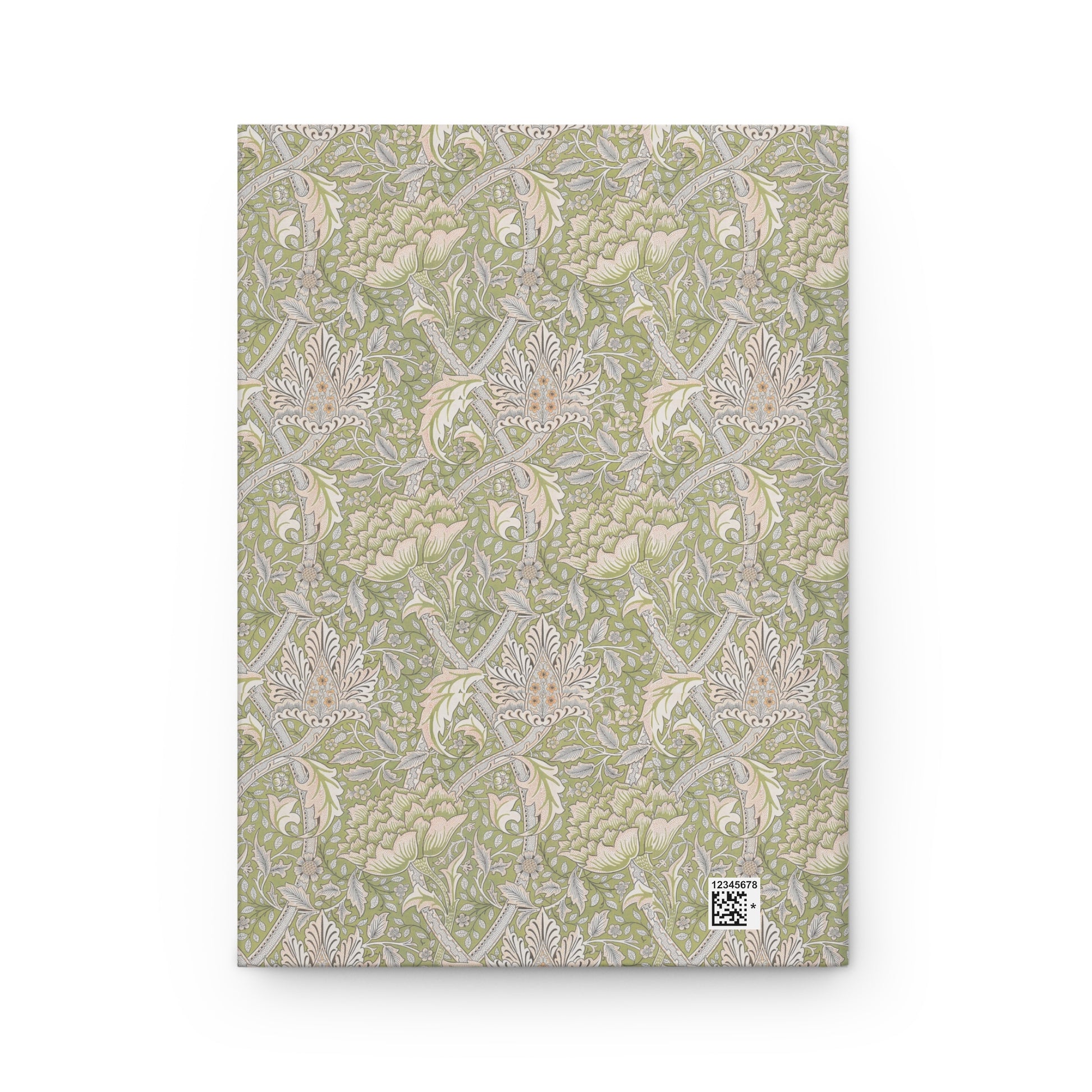 Notebook with a William Morris & Co floral pattern on a white background