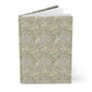 Notebook with a green and beige pattern on a white background
