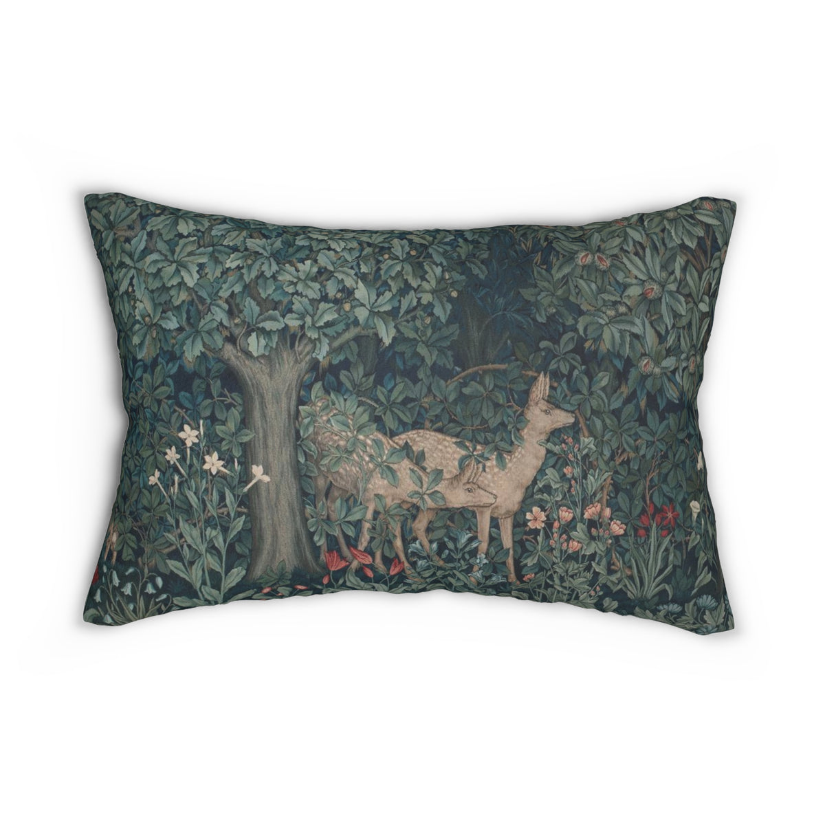 Lumbar Cushion designed by William Morris & Co in a floral pattern called Greenery Collection (Dear)